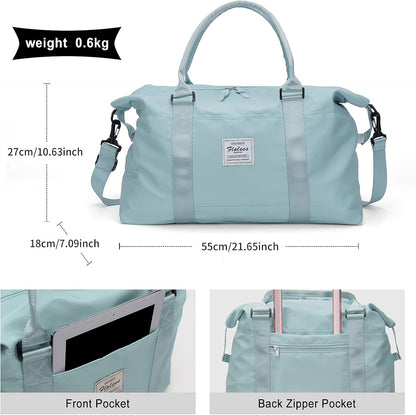 Travel Duffel Bag,Sports Tote Gym Bag,Shoulder Weekender Overnight Bag for Women